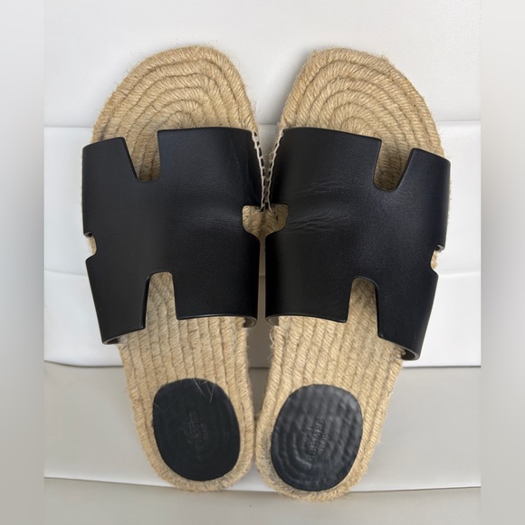 Hermès Antigua Black  Espadrille Sandals EU 43 (Run Small) | Box & Dust Bags main image 14